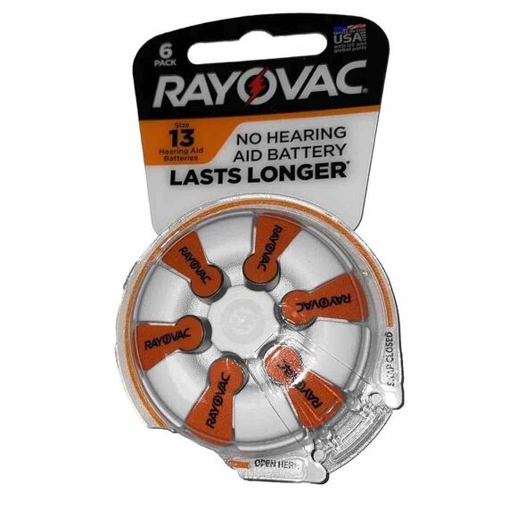Other - Rayovac Hearing Aid Batteries 6 Pack Size 13 Orange Tab New 1.45V‎ Ex: May 2026